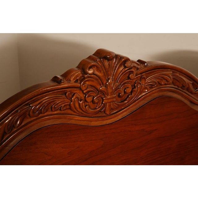 Henredon Carved Cherry King Size Bed Frame For Sale - Image 12 of 18