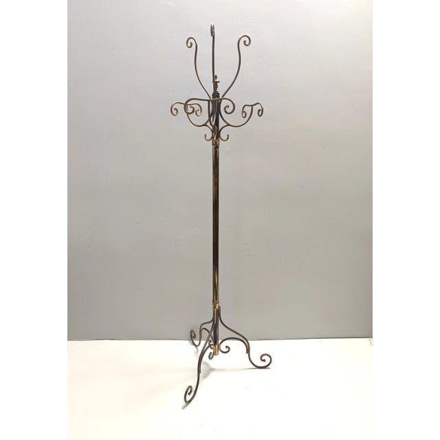 Brass Iron Hat and Coat Rack attributed to Meazza, Italy, 1960s For Sale - Image 15 of 15
