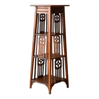 Scandinavian Jugendstil Oak Flower Stand, 1890s For Sale