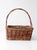 Vintage Rustic Woven Willow Market Basket With Handle For Sale - Image 12 of 12