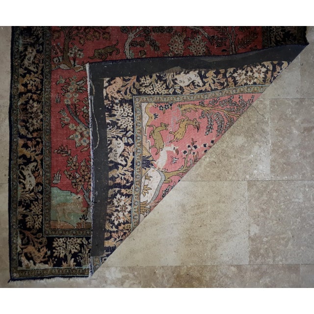 Hand-Knotted Silk Ghoum Rug, 1950s For Sale - Image 5 of 7