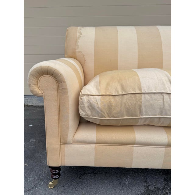 2000 - 2009 George Smith Straight Topped Full Scroll Arm Sofa For Sale - Image 5 of 9