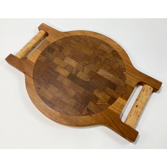 Vintage Richard Nissen Double Sided Teak and Cork Tray For Sale - Image 9 of 9
