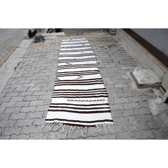 Turkish Handmade Vintage Hemp Runner For Sale - Image 10 of 10