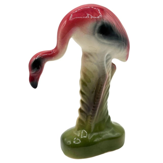 Mid-Century Modern California Pottery Ceramic Flamingo Figurine Set With Tropical Pond Tray - 3 Piece Set For Sale - Image 13 of 17