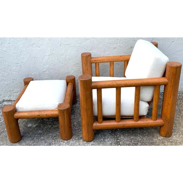 MidCentury Dowel Lounge Chair and Ottoman Chairish