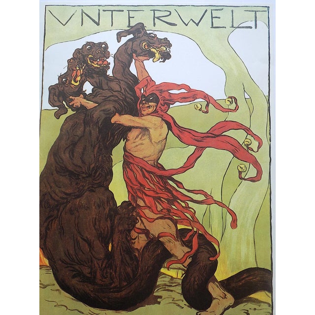 This vintage elephant folio size lithograph (offset) poster after the listed German artist Angelo Jank (Germany 1868-1940)...