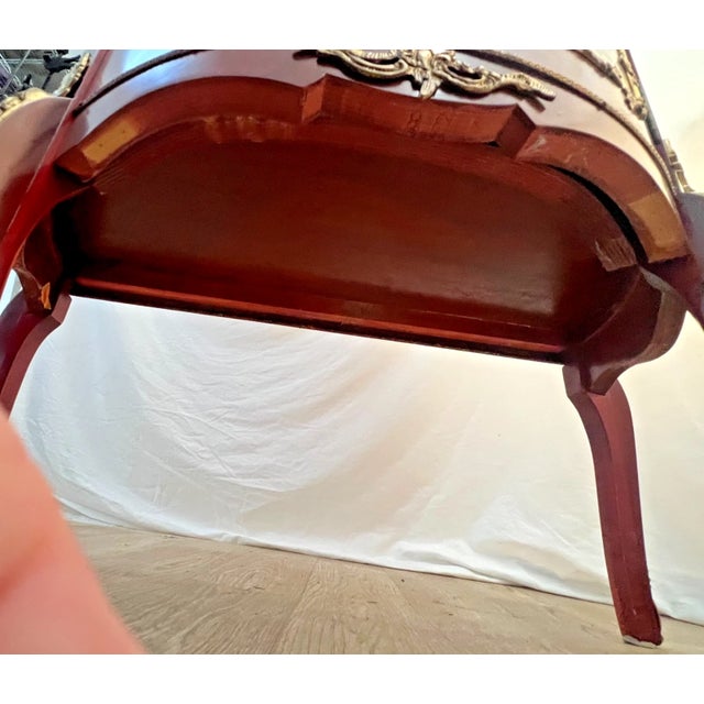 Vintage French Curio China Cabinet Vitrine Demilune Lighted Locking Curved Glass For Sale - Image 13 of 13