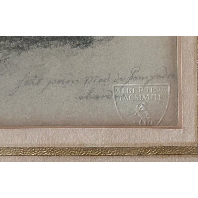 Traditional 1920’s After Jean-Baptiste Siméon Chardin - “Fait Pour De Madame Pompadour” Framed Hand-Colored Lithograph Print by Albertina Facsimile (Austria) For Sale - Image 3 of 4