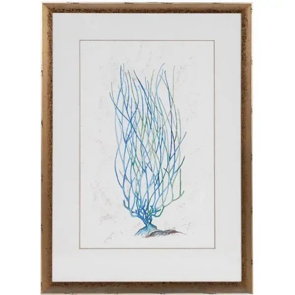 1990s Abstract Blue Coral Reef Print, Framed For Sale - Image 4 of 10