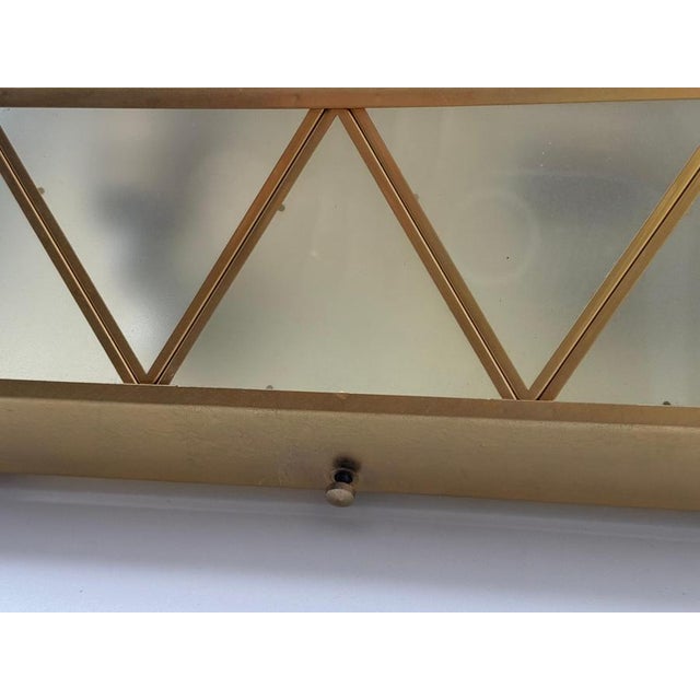 Art Deco Revival Frosted Glass Geometric Flush Mount by Wilhelm Vest, Austria, 1970s For Sale - Image 6 of 16