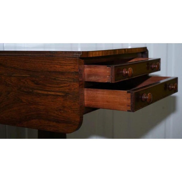 Brown Antique Regency Drop Leaf Worktable with Drawers, 1890s For Sale - Image 8 of 9