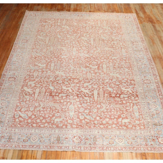 Early 20th Century Persian Meshed Animal Rug - 8'9" x 12'9" For Sale - Image 4 of 12