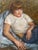 Original egg tempera and gold leaf painting on wood. Depiction of an adolescent boy possibly lost in thought in the woods....