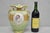 Antique Nippon Hand Painted Porcelain Green, Orange, and Gold Moriage Twin Handle Portrait Vase with Pink Rose Flowers to...
