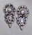 Black Vintage Signed Marie Ferre Rhodium Plated Faux-Onyx & Clear Rhinestone Chandelier Clip Earrings-2 Pieces For Sale - Image 8 of 8