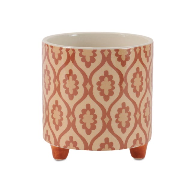 Traditional Geometric Dolomite Planter (Set of 2) For Sale - Image 3 of 3