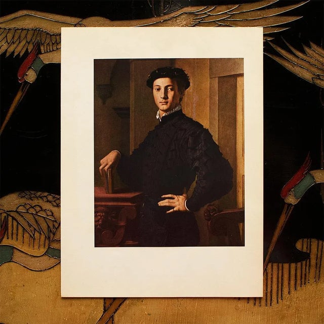 Baroque 1953 After Bronzino "Portrait of a Young Man", Full-Color Vintage Print For Sale - Image 3 of 8