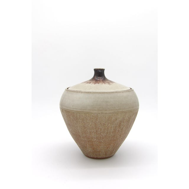 Ceramic Mid-Century Modern Stoneware Vase With Lid by Rupert Deese For Sale - Image 7 of 11