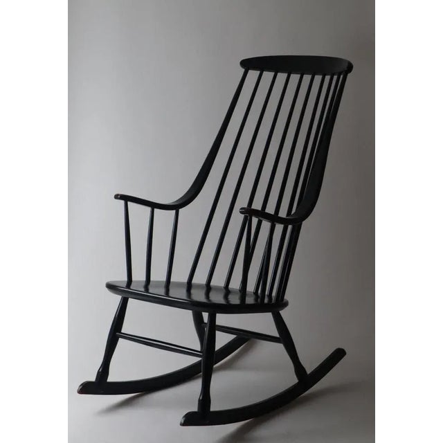 Black Grandessa Rocking Chair in Beech by Lena Larsson for Nesto, 1960s For Sale - Image 6 of 10