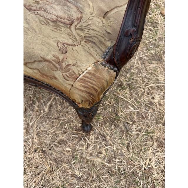 Wood Large 19th Century French Louis XV Solid Walnut Bergere Chair or Armchair- A Pair For Sale - Image 7 of 18