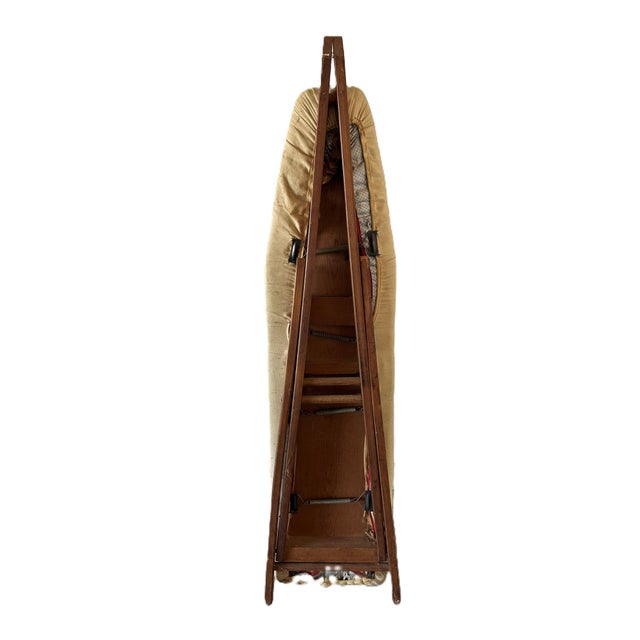 Rare Antique Early 1900s All Wood Ironing Board W/ Orange Tree Cover For Sale - Image 4 of 5