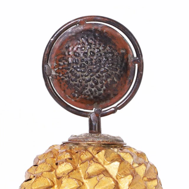 Pair of Vintage Italian Tole Pineapples For Sale - Image 4 of 8