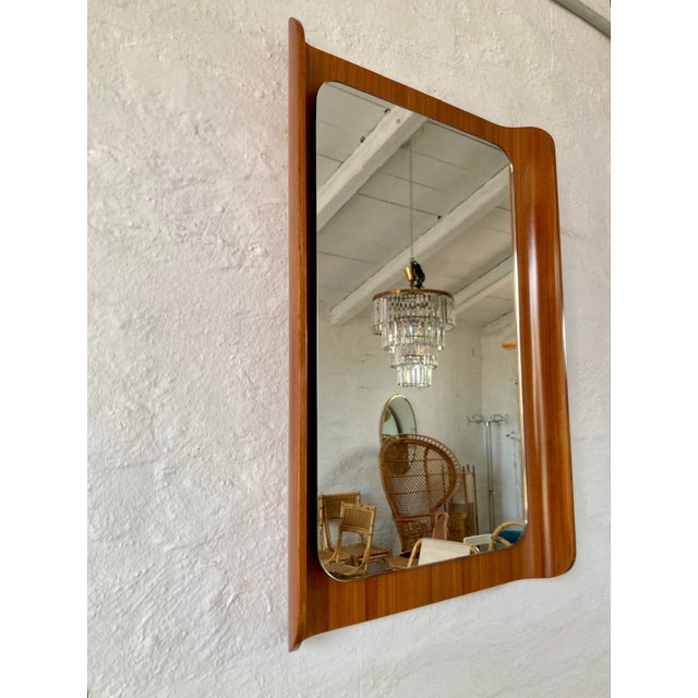 1960s Mid-Century Modern Mirror in Curved Plywood, Italy, 1960s For Sale - Image 5 of 7