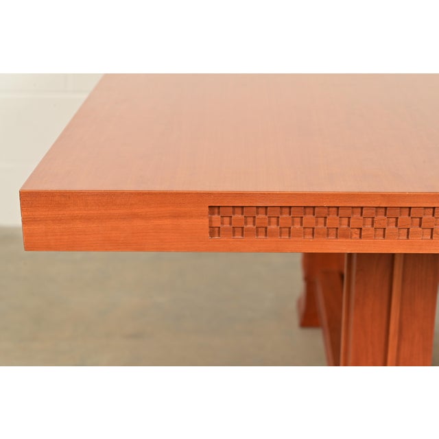 Frank Lloyd Wright for Cassina Arts & Crafts Husser House Cherry Wood Dining Table For Sale In South Bend - Image 6 of 12