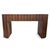 Brown Scalloped Oval Wood Console Table For Sale - Image 8 of 12