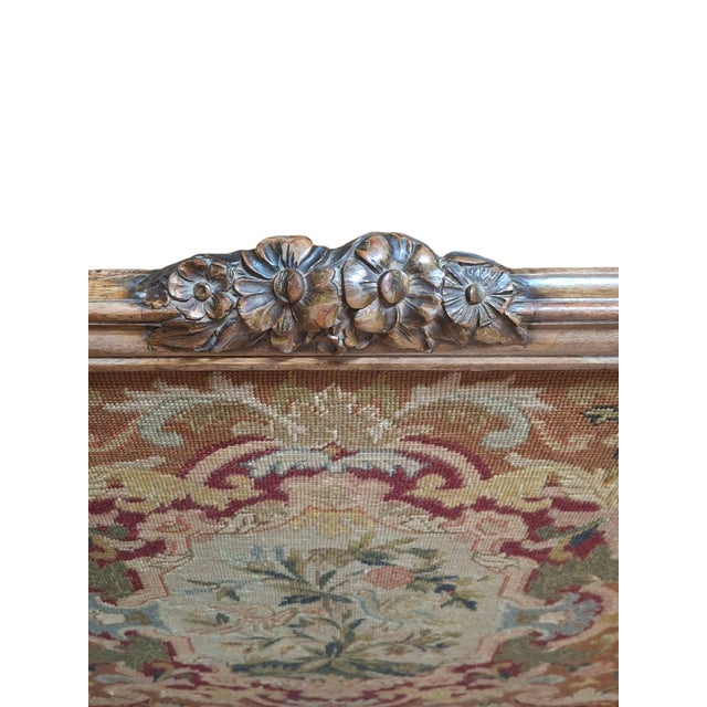 Early 20th Century Early 20th Century French Needlepoint Fireplace Screen For Sale - Image 5 of 12