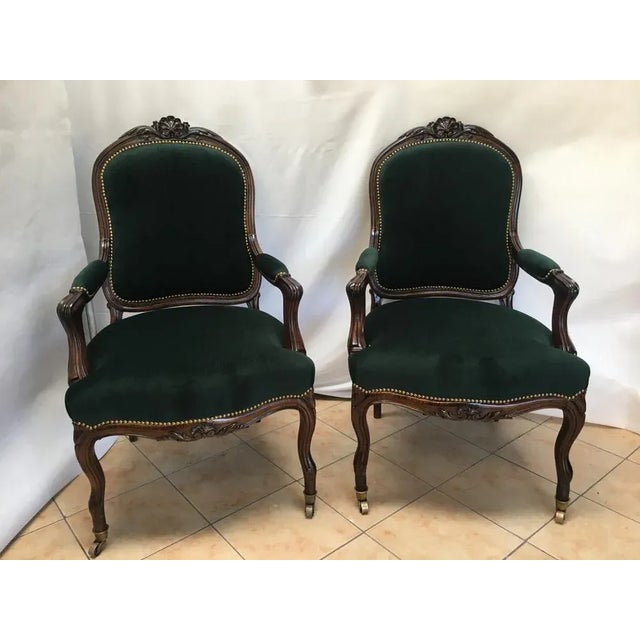 Set of 19th Century Louis XV Style Throne Seats in Walnut For Sale - Image 15 of 18