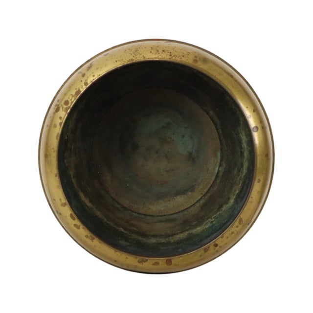 Large French Brass Repoussé Planter Pot For Sale - Image 9 of 16