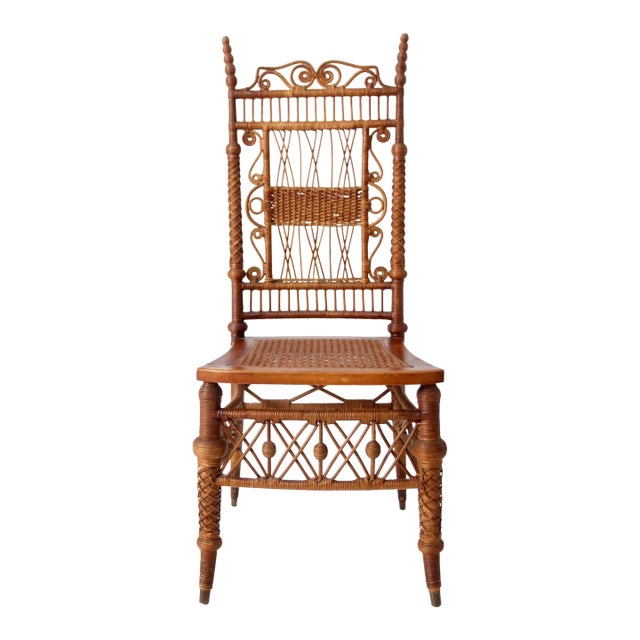 Antique Heyward Brothers Wicker Chair For Sale