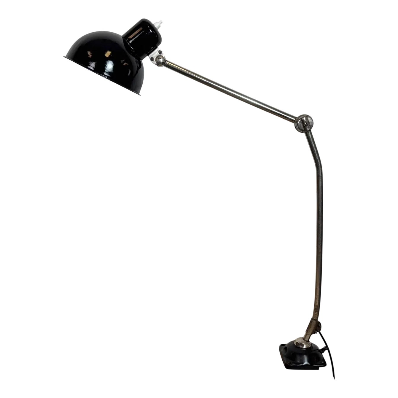 Industrial Workshop Black Enamel Desk Lamp, 1950s | Chairish