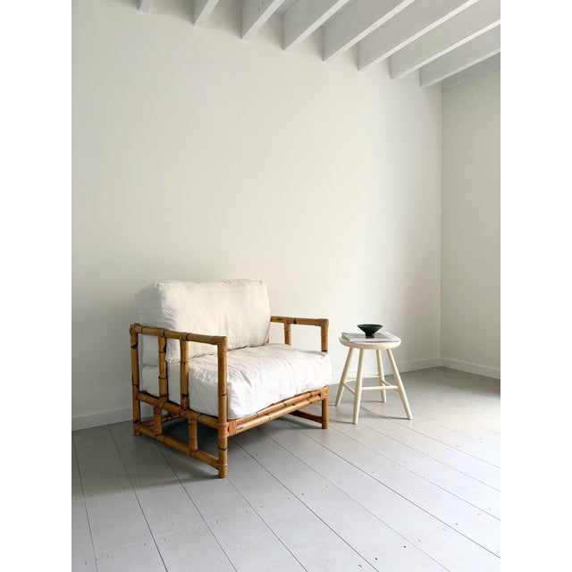 Mid-Century Modern Minimal Stool in Original Paint by Kandya, 1950 For Sale - Image 3 of 7