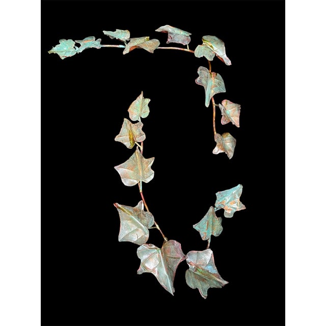Circas Early 80’s Metal Vine Leaf Wall Decoration For Sale - Image 4 of 8