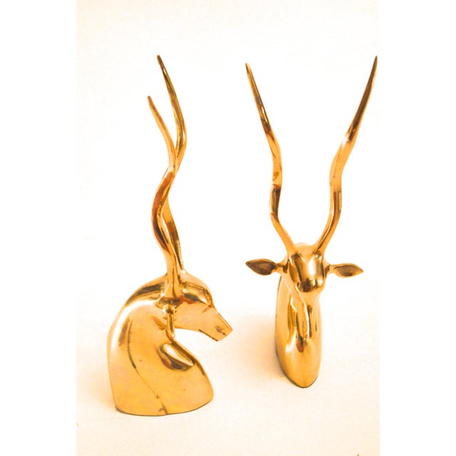 Vintage Brass Antelope Bookends Chairish