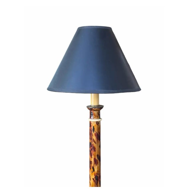 Art Deco 1990s Art Deco Trompe l'Oeil Faux Shell Candlestick Table Lamp For Sale - Image 3 of 4