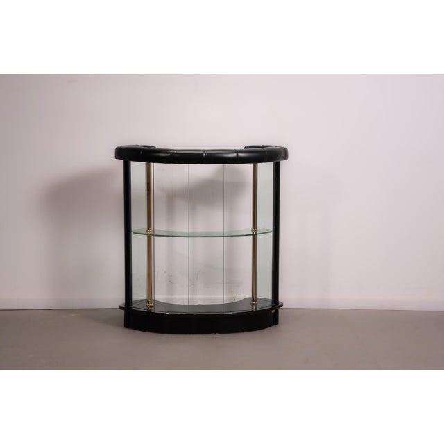 Mid-Century Modern Glass Dry Bar with Bar Stools from Cidue, 1985, Set of 4 For Sale - Image 3 of 18