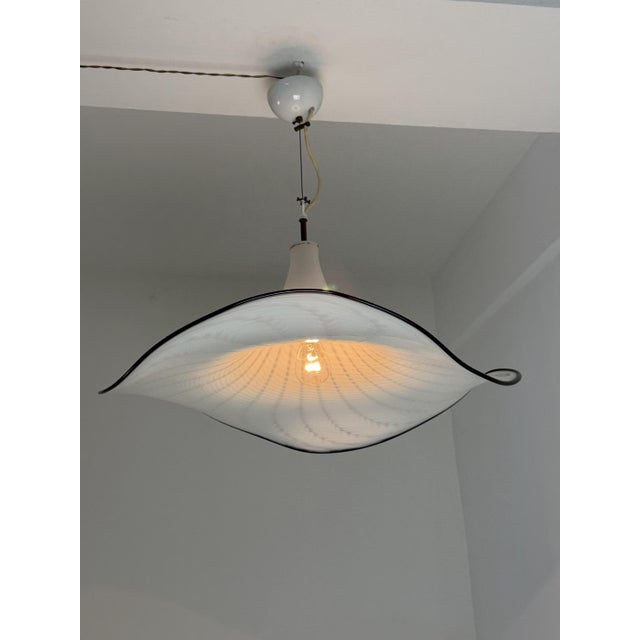 White Large Mid-Century Murano Glass Lamp, 1960s For Sale - Image 8 of 12