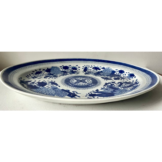 Ceramic Antique Chinese Export 'Fitzhugh' Blue & White 17" Platter For Sale - Image 7 of 8