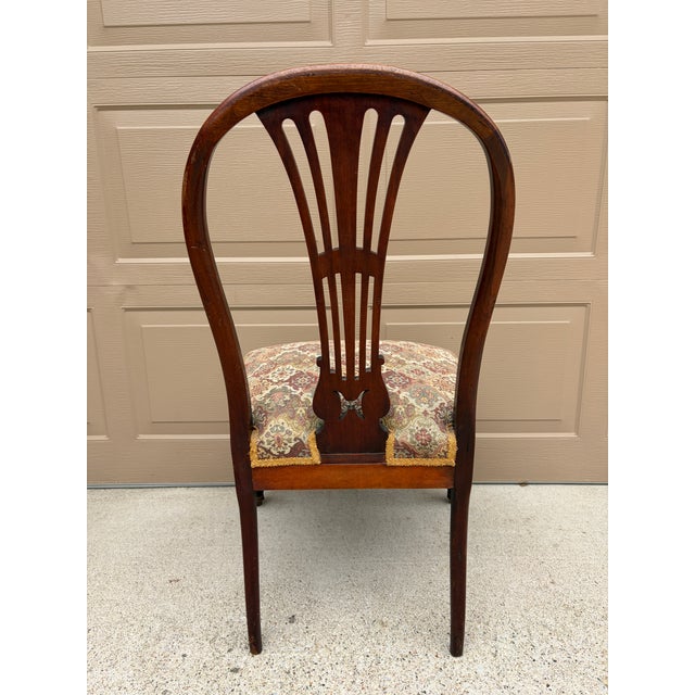 Antique Georgian Mahogany Side Chair With Tapestry Upholstery For Sale - Image 11 of 12