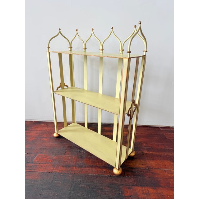 Hollywood Regency, Mid Century Style Tole Étagère, Brugar Design New York For Sale In Providence - Image 6 of 10