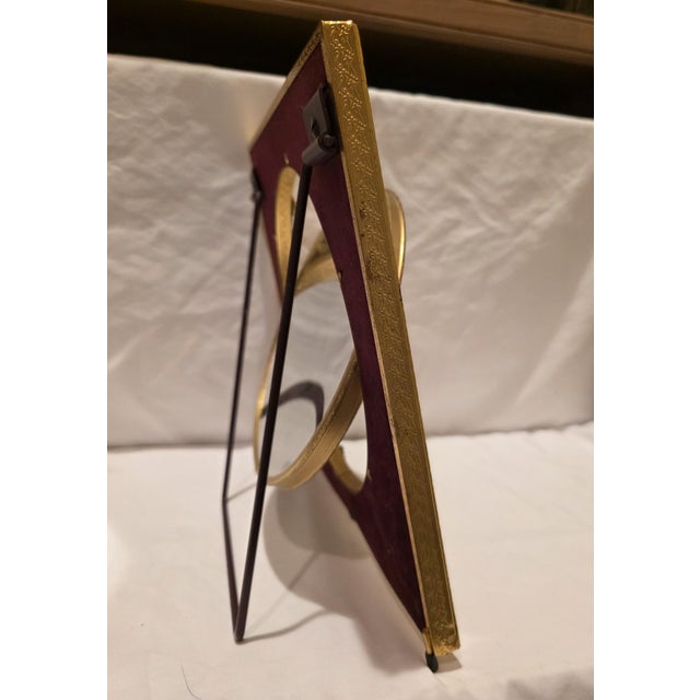 Mid Century Gold Vanity Table Mirror French Ornamentation Reversible For Sale - Image 10 of 15