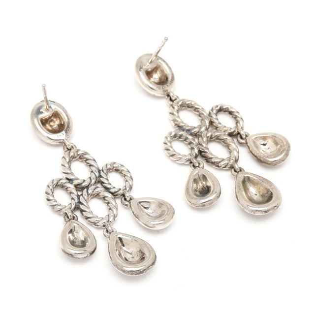 Modern David Yurman .80ctw Diamond Chandelier Earrings, Sterling Silver, Length 1.75 In, Pair For Sale - Image 3 of 5