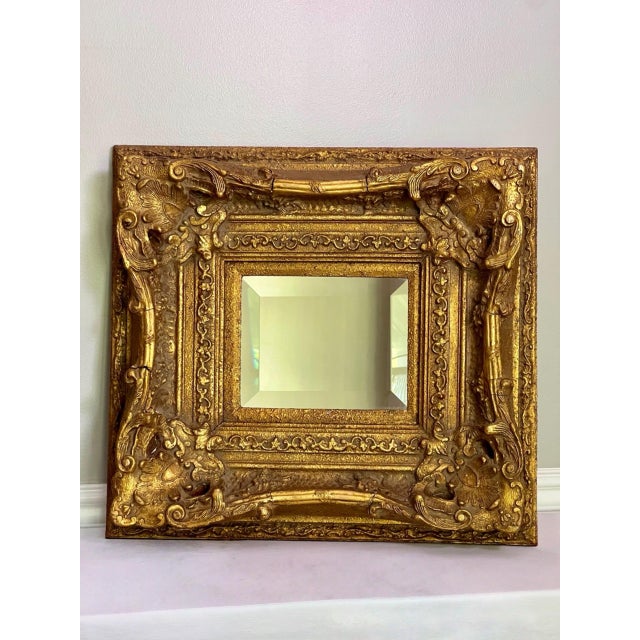 Baroque 19th Century Italian Baroque Revival Beveled Mirror in a Deep Giltwood Frame For Sale - Image 3 of 17