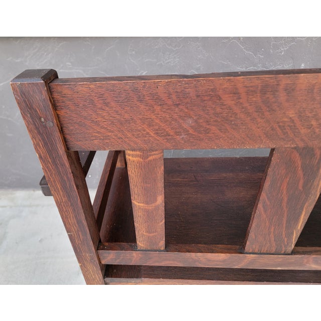 Antique Hall Bench Mission Oak by Lifetime Furniture. Circa. 1910 For Sale - Image 15 of 18