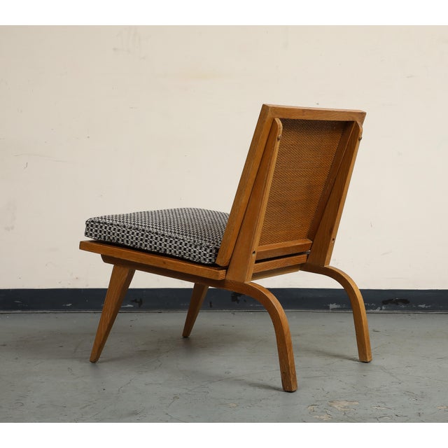 Brown Midcentury Oak Lounge Chair by Edward Durell Stone for Fulbright For Sale - Image 8 of 16