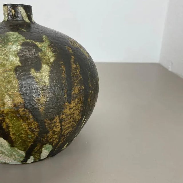 Black Abstract Ceramic Studio Pottery Vase from Gerhard Liebenthron, Germany, 1963 For Sale - Image 8 of 18